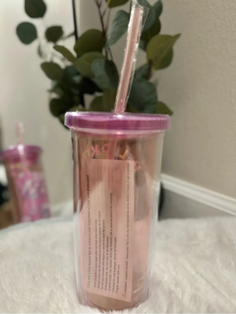 Hello Kitty Light Purple Acrylic Party Tumbler with Straw